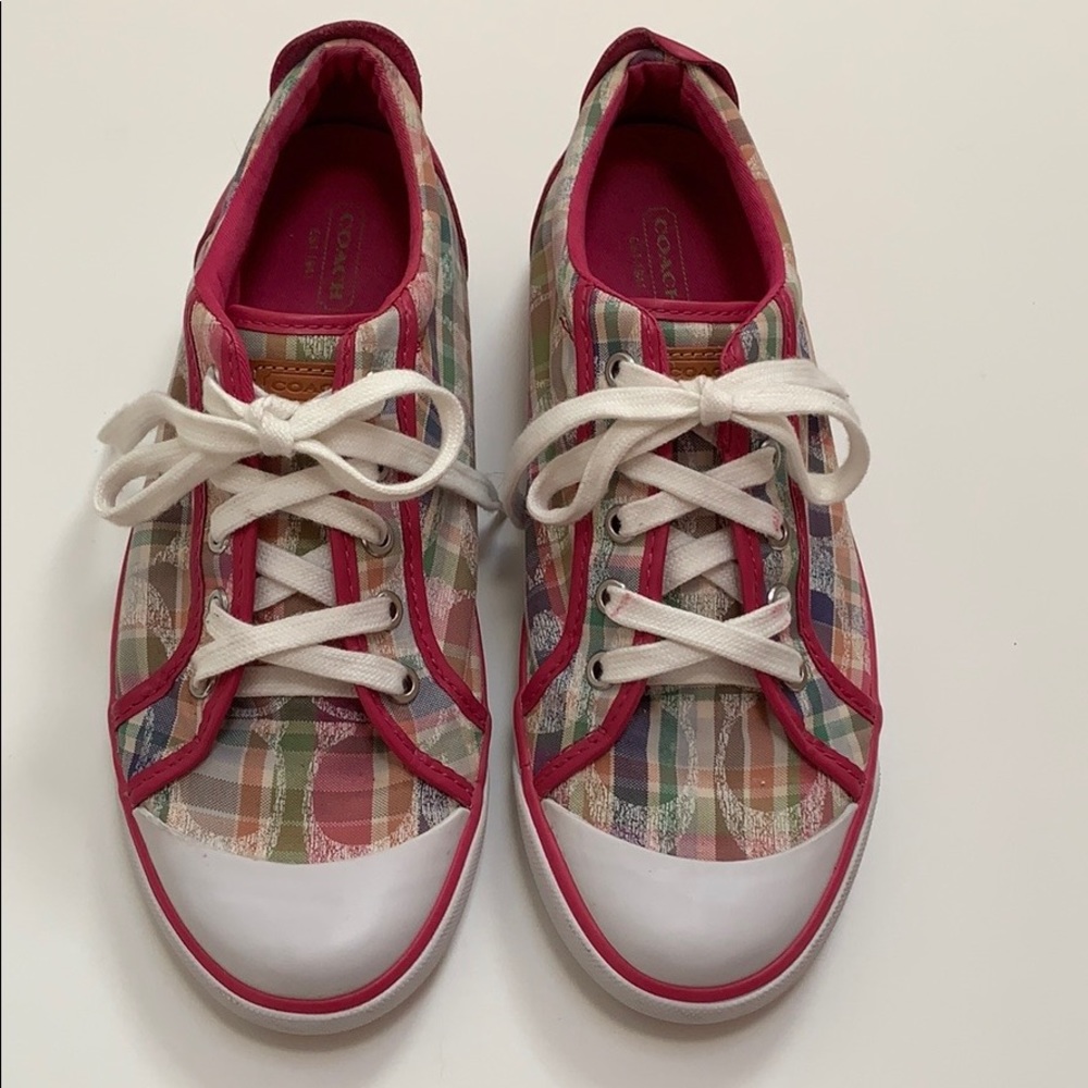 Y2K Coach Pink Multicolour Sneakers Shoes 9